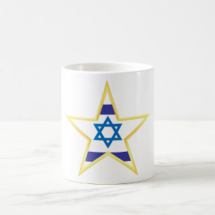 Mug de café étoile d'or Israël