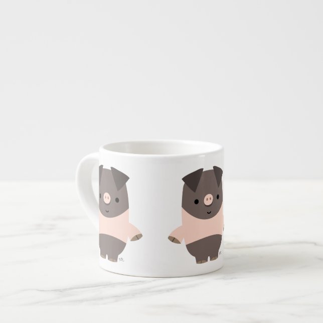 Mug de café expresso Cochon de dessin animé mignon (Devant gauche)