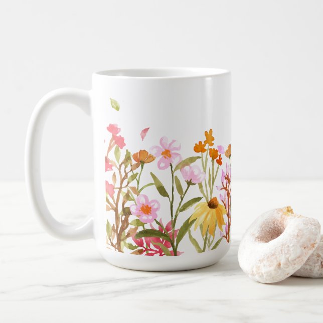 Mug de café fleur sauvage (Avec donut)