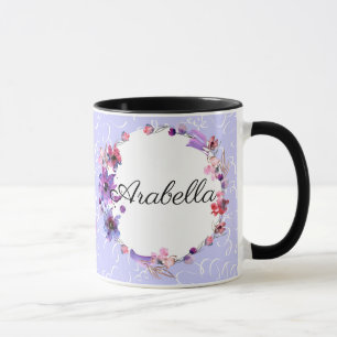 Mug de café : Fleurs violettes Sublimation envelop