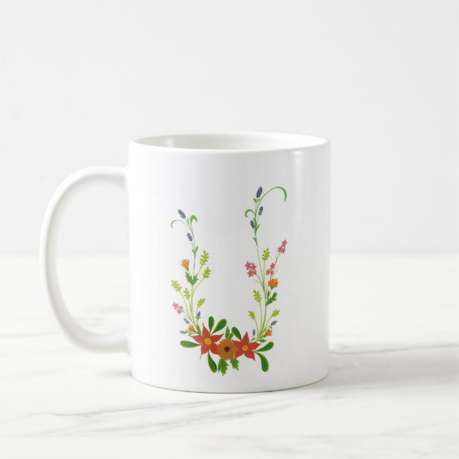Mug de café floral Fleur sauvage (Gauche)