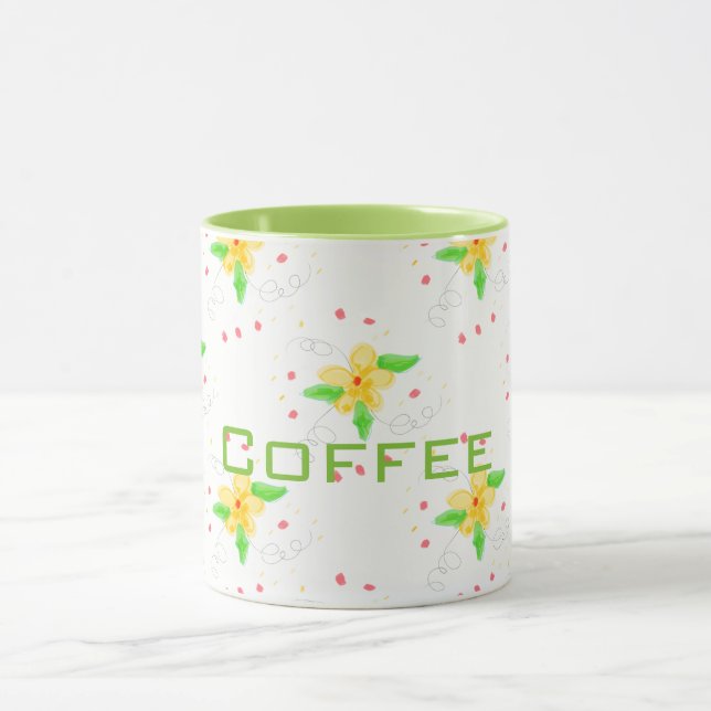 Mug de café Floral jaune (Centre)