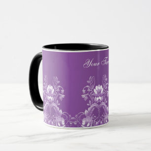 Mug de café floral pourpre