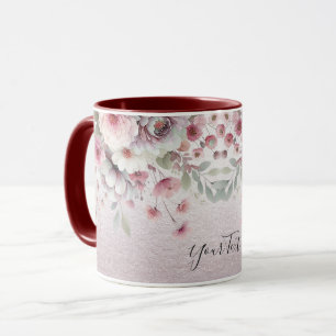 Mug de café Floral rose moderne
