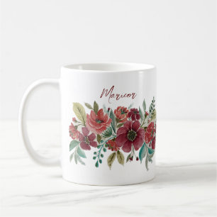 Mug de café Floral rouge