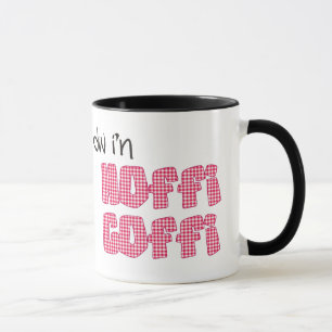 Mug de café gallois : Hoffi Coffi, En vichy rouge