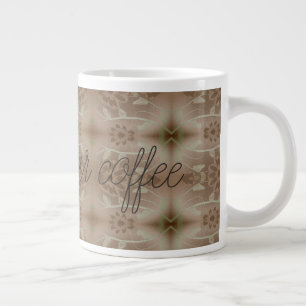 Mug de café géant en design floral Brown