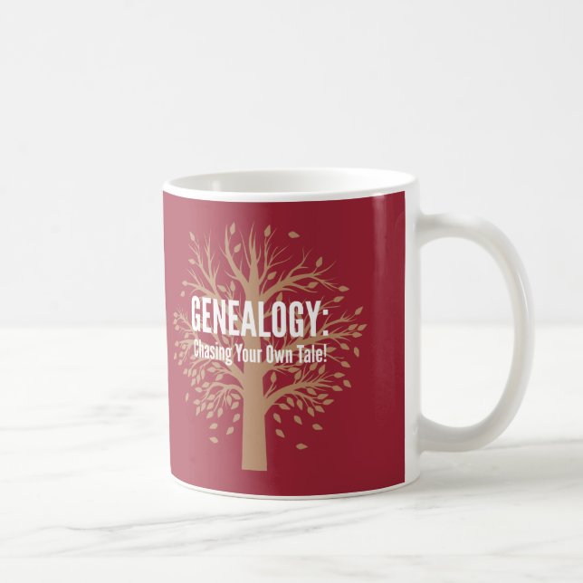 Mug de café généalogique (rouge) (Droite)