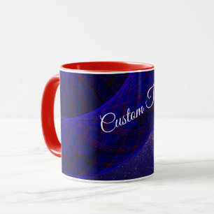 Mug de café géométrique Blue Space Donuts