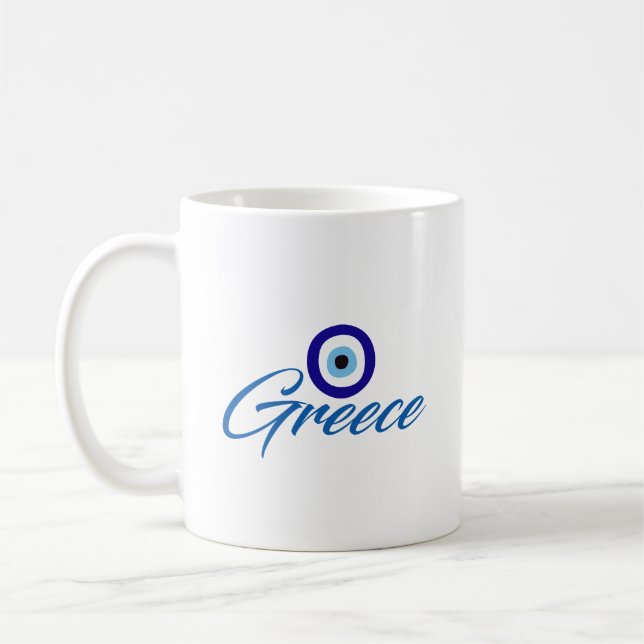 Mug de café grec mal aux yeux (Gauche)