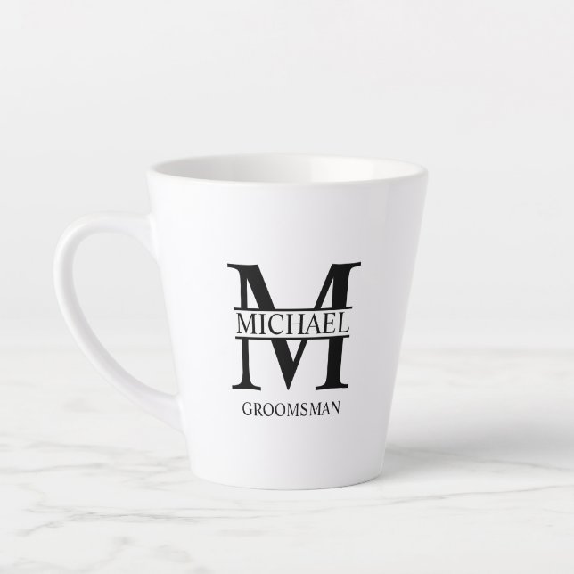 Mug de café Groomsman personnalisé classique (Gauche)