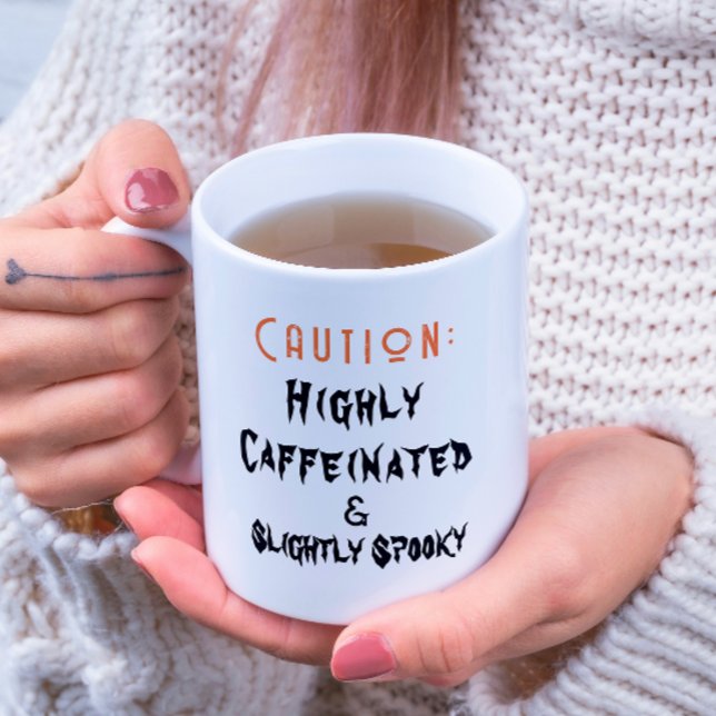 Mug de café Halloween blanc légèrement Éffrayant (Créateur téléchargé)