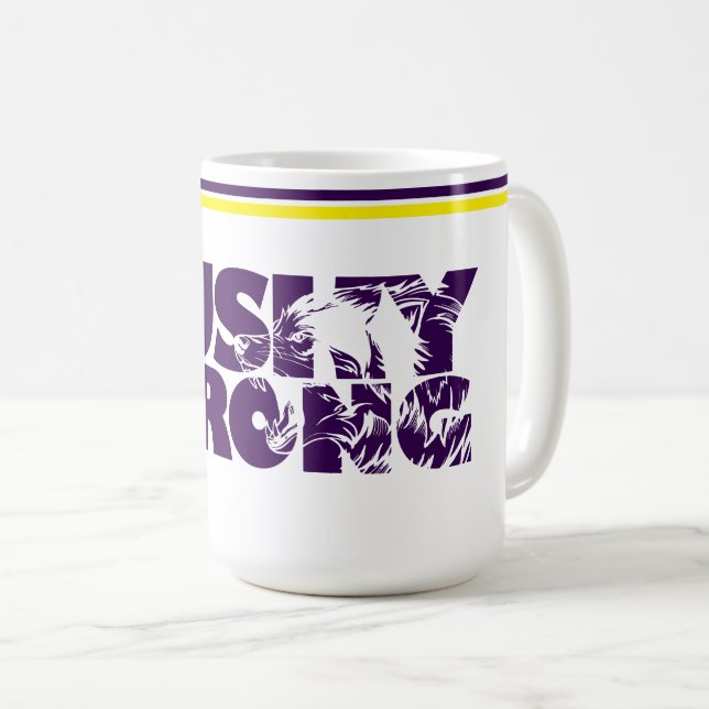 Mug de café Husky Strong (Devant droit)