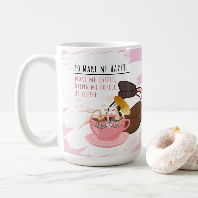 Mug de café idiot | Une fille dans une Mug Café Mu (Avec donut)