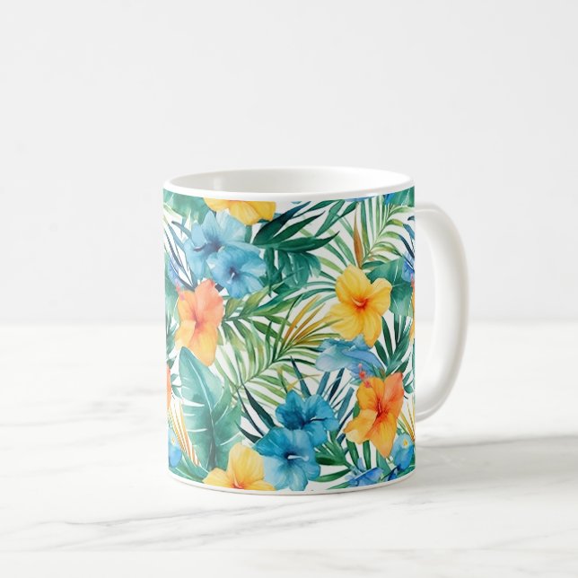 Mug de café imprimé tropical (Devant droit)