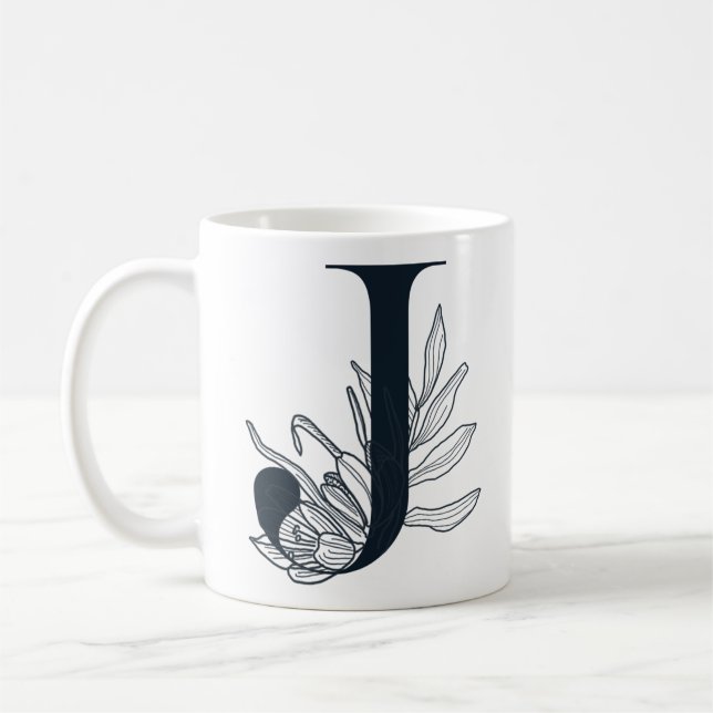 Mug de café initial Monogram J (Gauche)