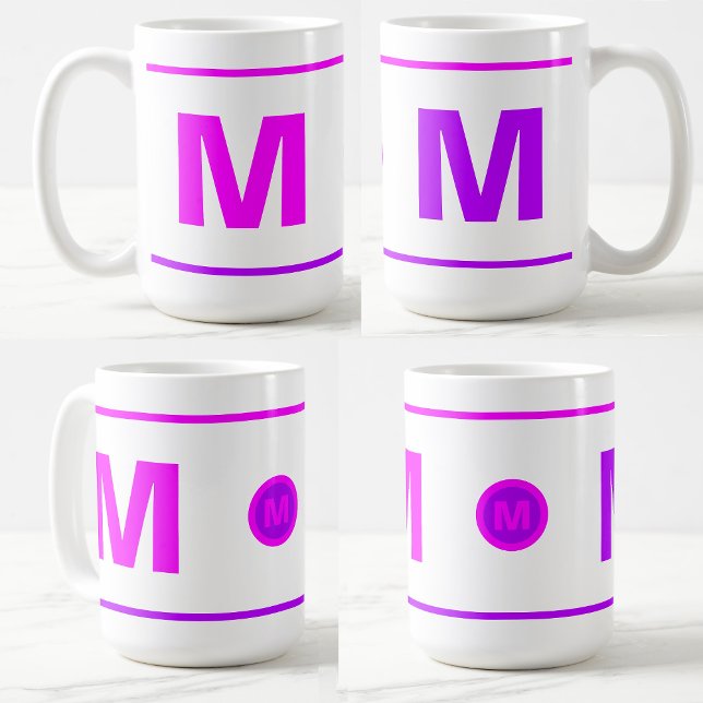 Mug de café initial monogrammé moderne pour filles (Monogrammed coffee mug for girls
)