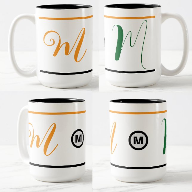 Mug de café initial monogramme unique (idée cadeau (monogram mug)