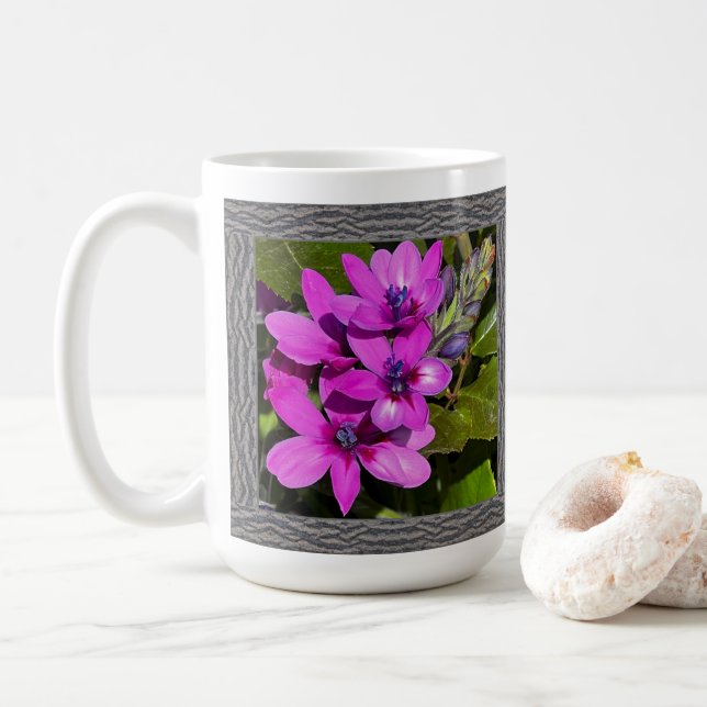 Mug de café inspirant avec belle fleur de babouin (Avec donut)