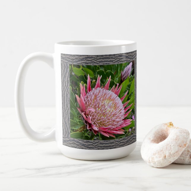 Mug de café inspirant avec thé rose (Avec donut)