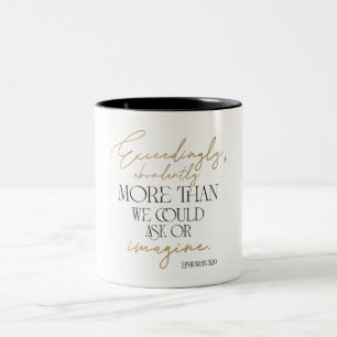 Mug de café inspirant Ephésiens or et noir