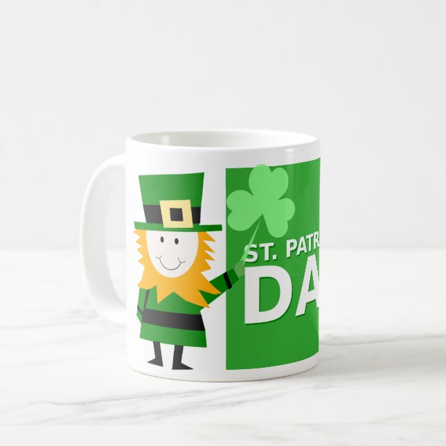 Mug de café irlandais avec Leprechaun Design (Devant gauche)