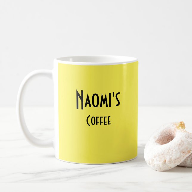 Mug de café jaune personnalisé (Avec donut)