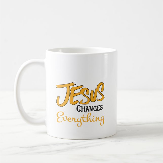Mug de café "Jésus change tout" (Gauche)