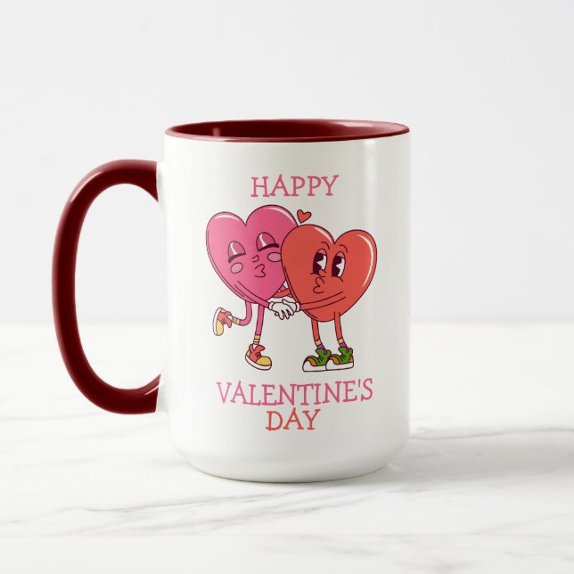 Mug de café joli couple de coeurs de la Saint-Vale (Gauche)