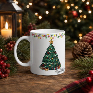 Mug de café Joyeuses Fêtes Arbre de Noël