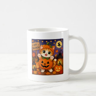 Mug de café Joyeux Halloween drôle de chat 
