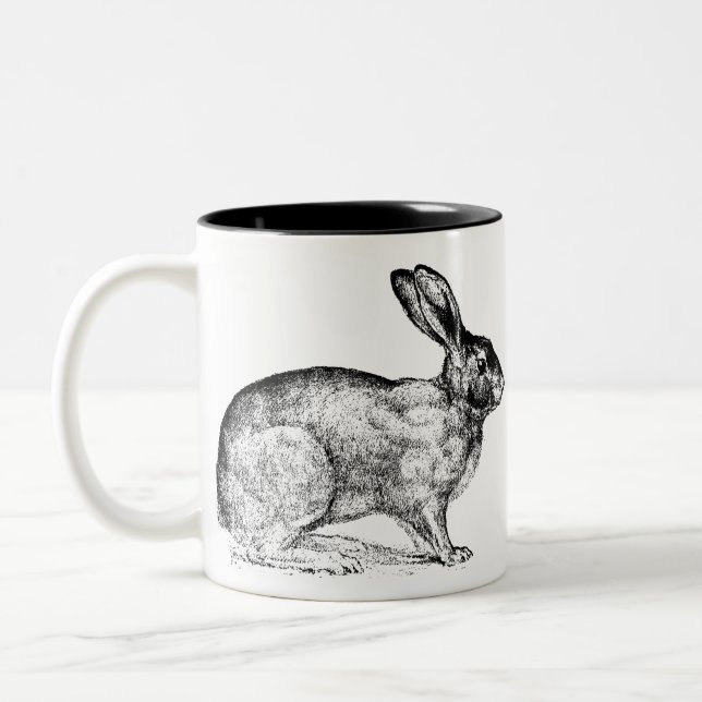 Mug de café lapin noir et blanc (Gauche)