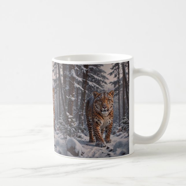 Mug de café Leopard d'hiver (Droite)