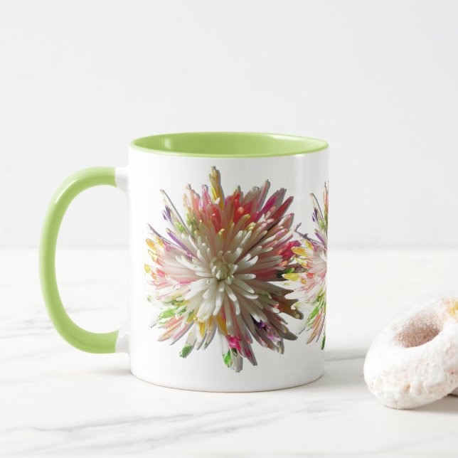 Mug de café - maman d'araignée blanche peinte (Avec donut)