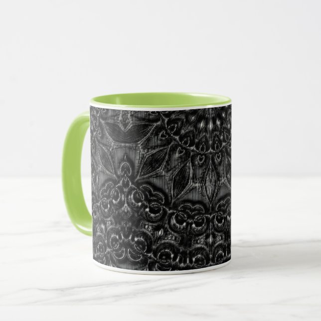 Mug de café Mandala au charbon de bois (Devant gauche)