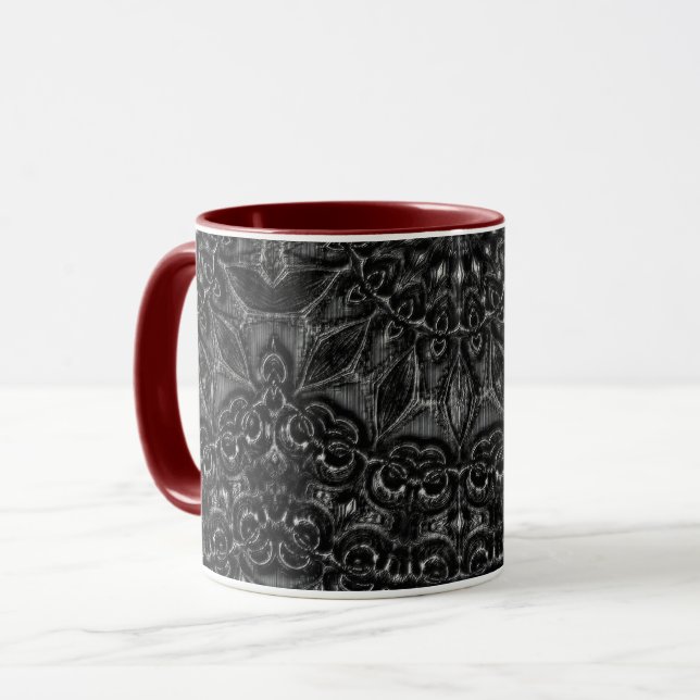 Mug de café Mandala au charbon de bois (Devant gauche)