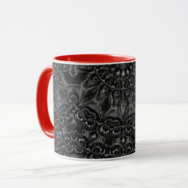 Mug de café Mandala au charbon de bois (Devant gauche)