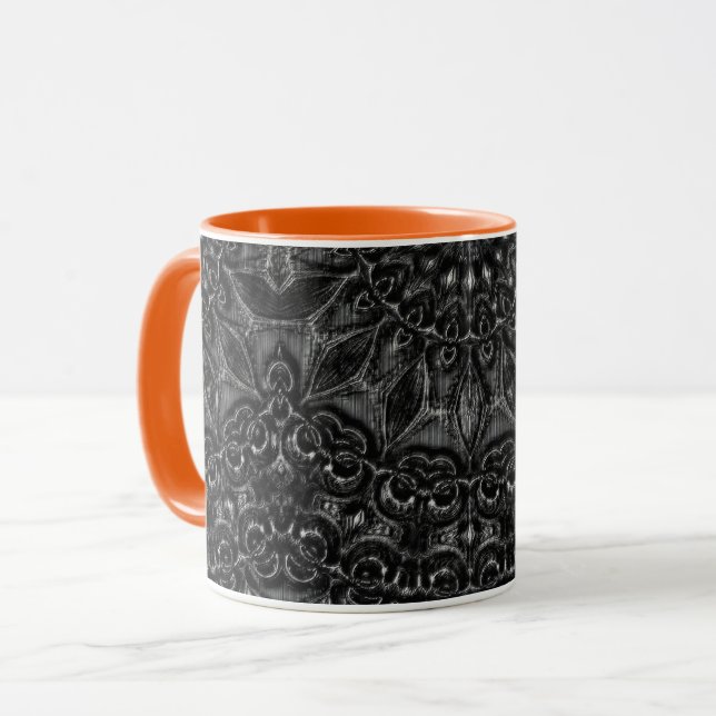 Mug de café Mandala au charbon de bois (Devant gauche)