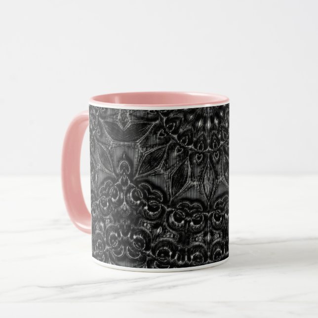 Mug de café Mandala au charbon de bois (Devant gauche)