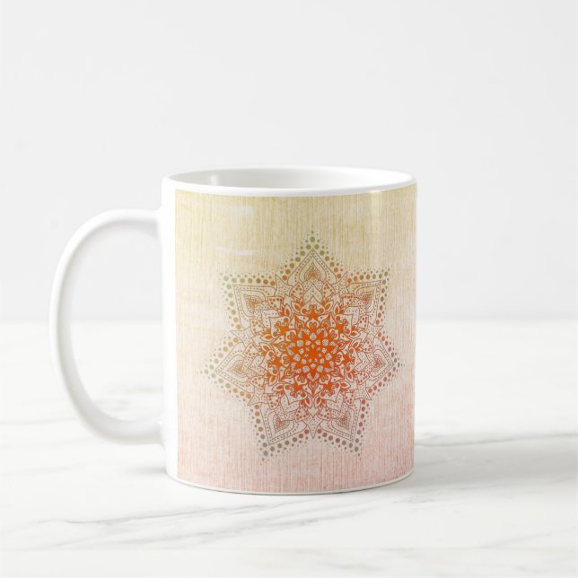 Mug de café Mandala orange (Gauche)