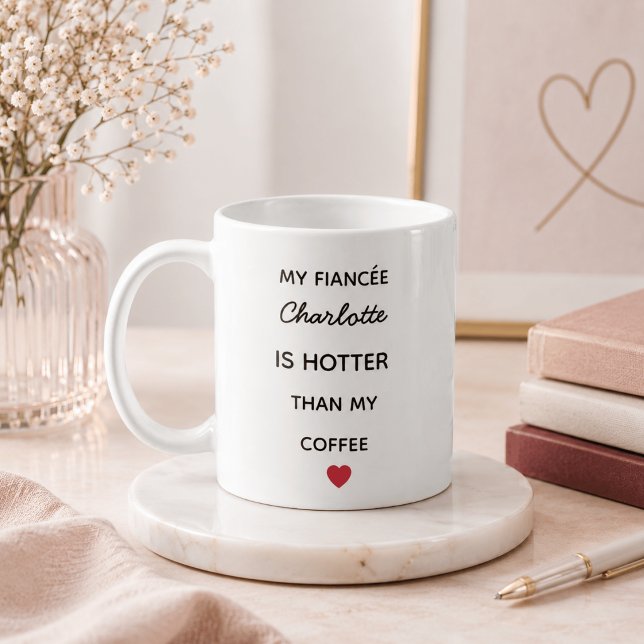 Mug de café moderne personnalisé pour fiancée (Créateur téléchargé)