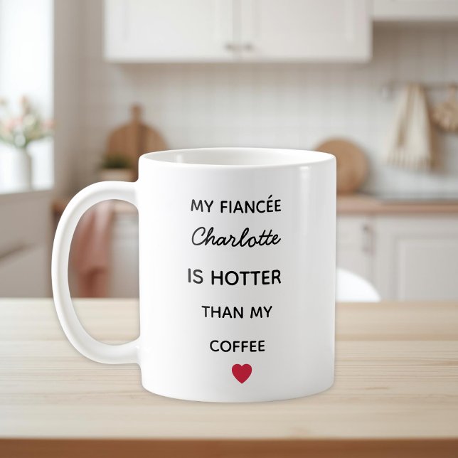Mug de café moderne personnalisé pour fiancée (Créateur téléchargé)