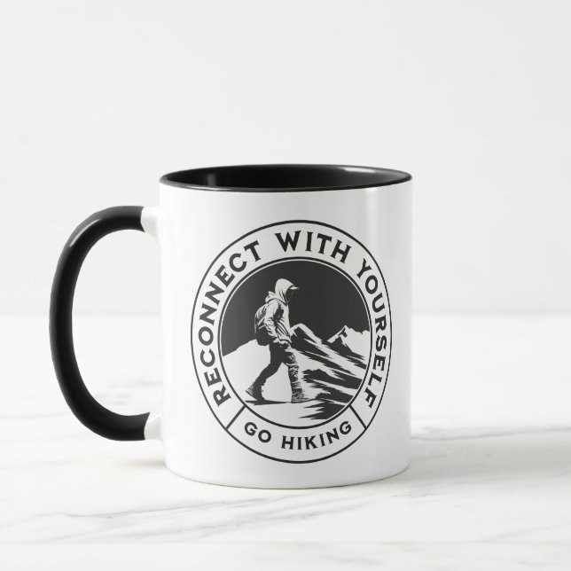Mug de café monochrome pour randonneurs (Gauche)