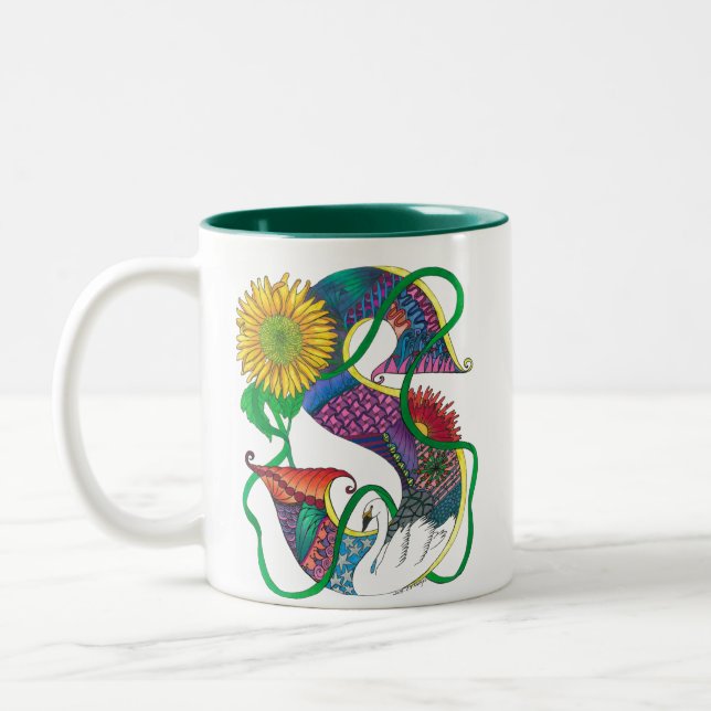 Mug de café monogramme artistique (Gauche)