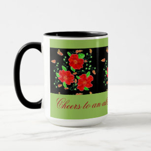 Mug de café Motif à fleurs rouges