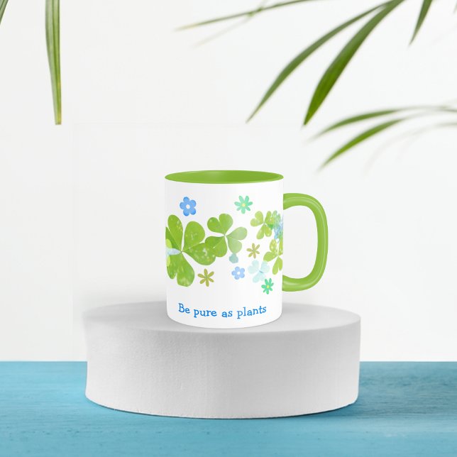 Mug de café motif en feuille (Pattern Leaf Clover Coffee Mug
)