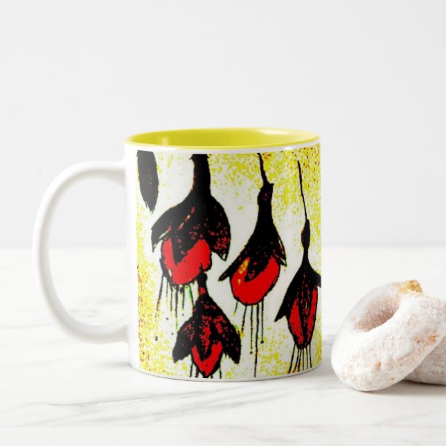 Mug de café Motif jaune (Avec donut)