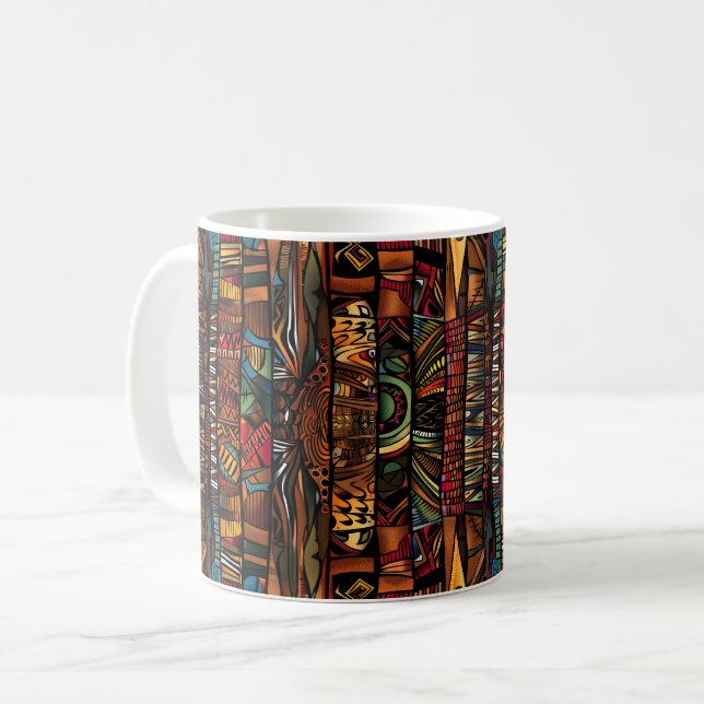 Mug de café Motif tribal africain (Devant gauche)