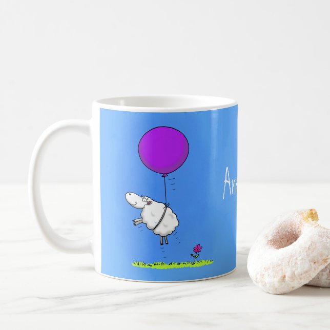 Mug de café mouton de dessin animé mignon drôle av (Avec donut)