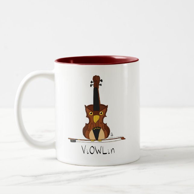 Mug de café Musique d'hibou de violon ViOWLin (Gauche)